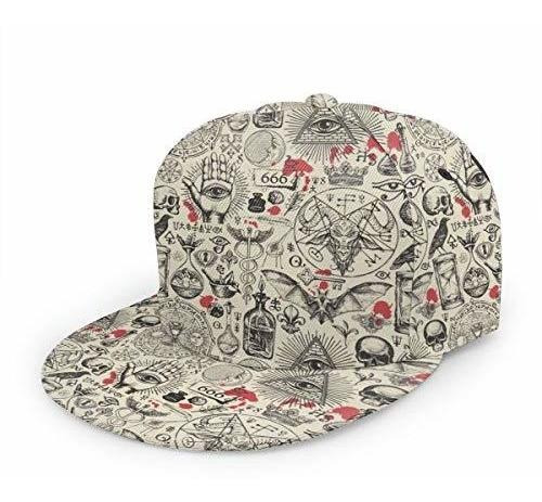 Gorra Hip Hop Estampado Abstracto, Ajustable Unisex