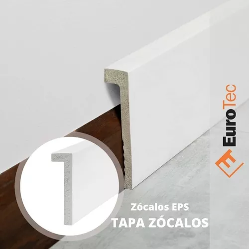 Capilares Suplemento llave inglesa Tapa Zocalo Pvc Blanco Recto 12cm Pasacable X 2,45ml