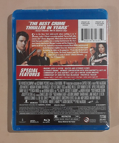 Lucky Number Slevin (2006) -nueva/sellada- Blu-ray Original