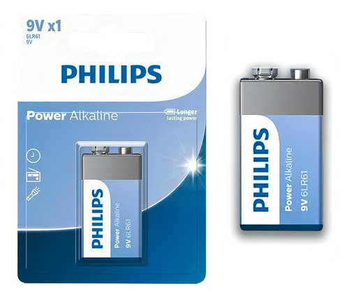 Bateria Alcalina Philips 9v- 6lr61p1b/97