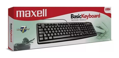 Teclado Español Maxell C/cable Usb Pc Notebook Mac Win Caja Color del teclado Negro Idioma Español Latinoamérica