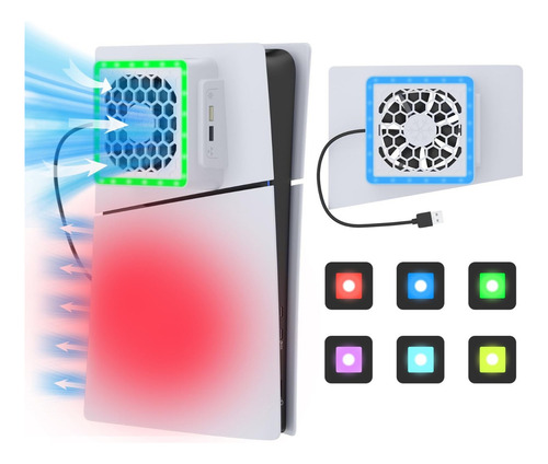 Rgeek Ventilador De Refrigeración Para Ps5 Slim Disc & Digital Color Blanco