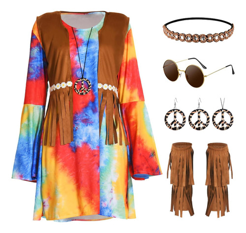 Ellzant Disfraz De Hippie De Los 70 Para Mujer, Trajes De Di
