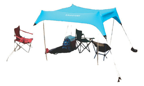 Carpa Playera Viajes Liviana Smartent Gazebo Con 4 Parantes Color Cian