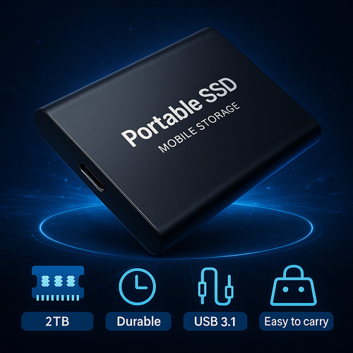Ssd Externo 2tb Portátil Slim Usb 3.1 Ultra Rápido P/ Notebook, Pc E Smartphone