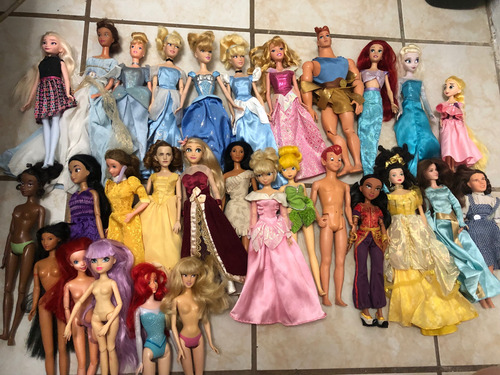 Barbies Lote Princesas Disney De Uso , Detalles, Lote Variad (Usado)