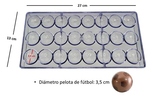 Moldes Para Chocolate Policarbonato Pelota De Futbol