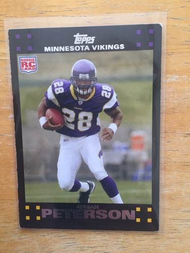 Adrian Peterson  Tarjeta De Novato Topps Detalle En Esquina