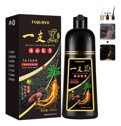 Shampoo De Cor De Cabelo Preto Fvquhvo Para Cabelos Grisalho