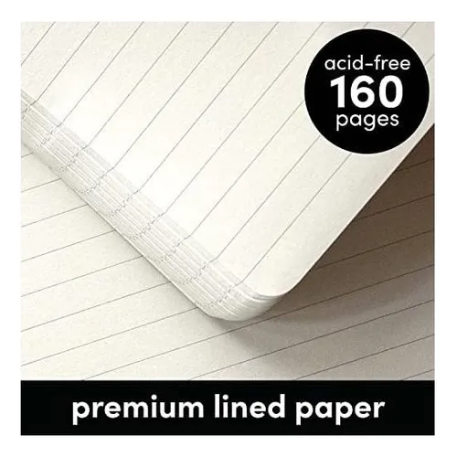 Libreta De Bolsillo Con Rayas Paperage, 1 Paquete, (negro),