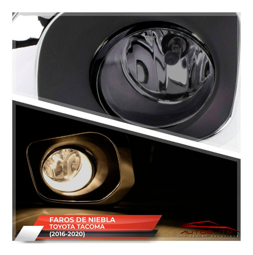 Imagen 6 de 10 de Kit Faros Niebla Toyota Tacoma 2016 2017 2018 Bisel Cromado