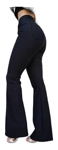 Pantalon elastizado mujer tiro alto hotsell