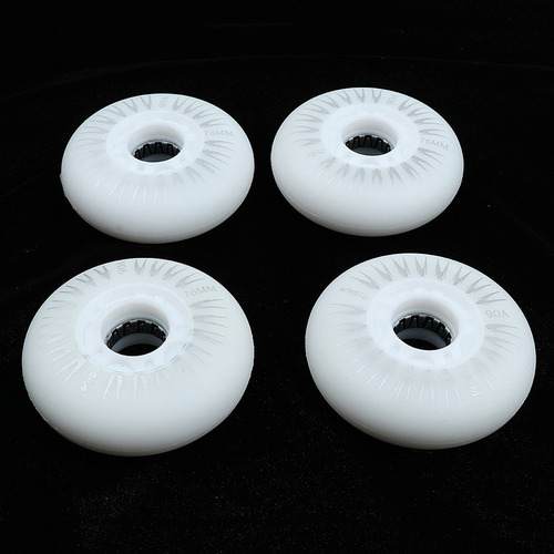 4 Unidades Ruedas De Patinaje Con Núcleo 76mm Blanco