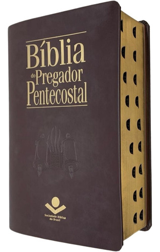 Bíblia Do Pregador Pentecostal Almeida Corrigida Vinho Nobre Letra Grande Com Índice Lateral