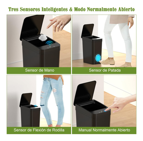 Cubo De Basura Automático Con Sensor, 12l Cubo De Basura