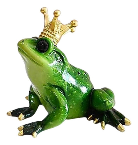 Para Figuras De Corona Con Rana Verde Divertida Y