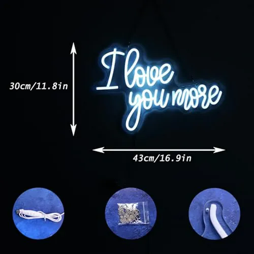 Neón I Love You More - Letrero Led Romántico Para Parejas