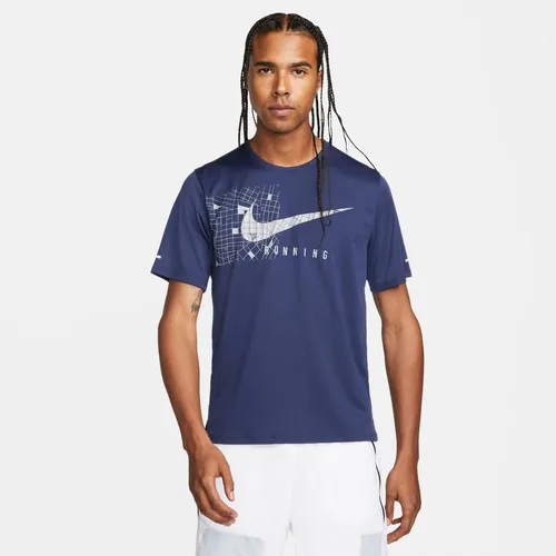 Remera Para Hombre Nike Dri-fit Uv Miler Run Division Azul