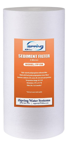 Ispring Fp15b Cartucho De Reemplazo De Filtro De Sedimentos