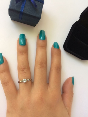 Anillo Solitario En Acero Quirúrgico Casamiento Cintillos
