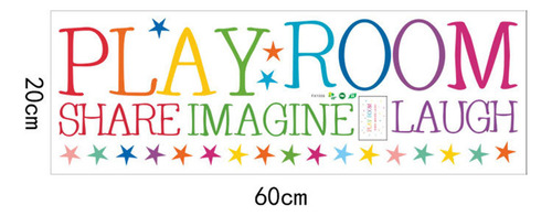 R Play Room Color Text Wall Stickers English Rumors Home Dec