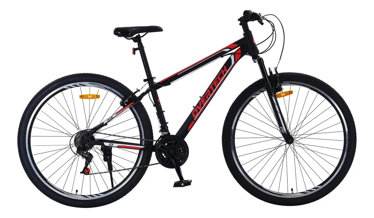 Bicicleta Mtb Overtech R29 Q3 C/suspensión 21 Velocidades 12 Color Negro/Rojo/Blanco Tamaño del cuadro M