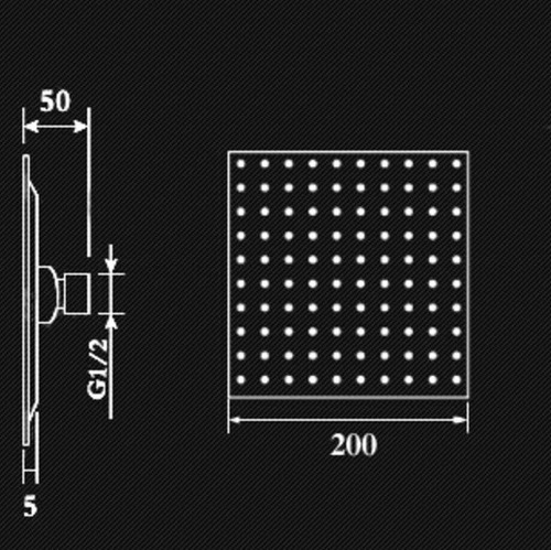 Imagen 3 de 7 de Flor Ducha 20x20cm Ultra Fina Con Brazo - Excelente Calidad