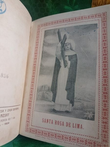 Libro Religioso Santa Rosa De Lima Querubin Antiguo