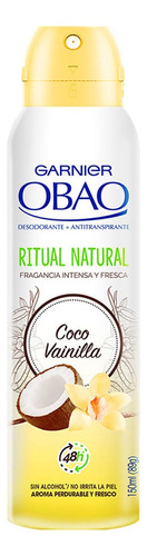 Antitranspirante En Aerosol Garnier Obao Ritual Natural Coco Vainilla 89g