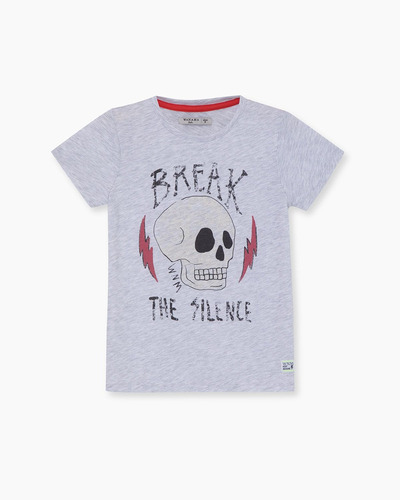 Remera Break Boys Wanama Kids Color Gris Melange Algodón 