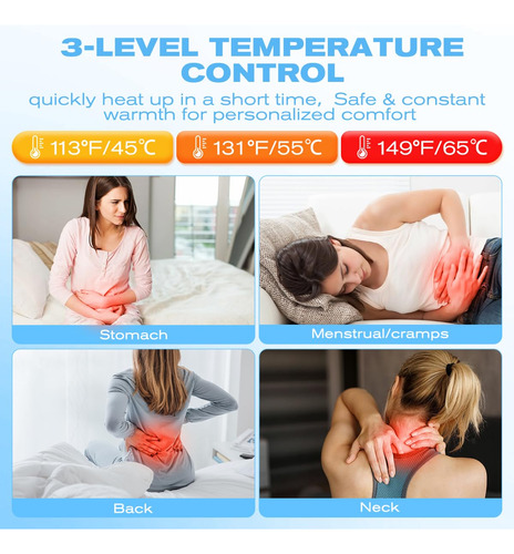 Almohadilla Térmica Portátil Rosa Para Calambres Menstruales Color