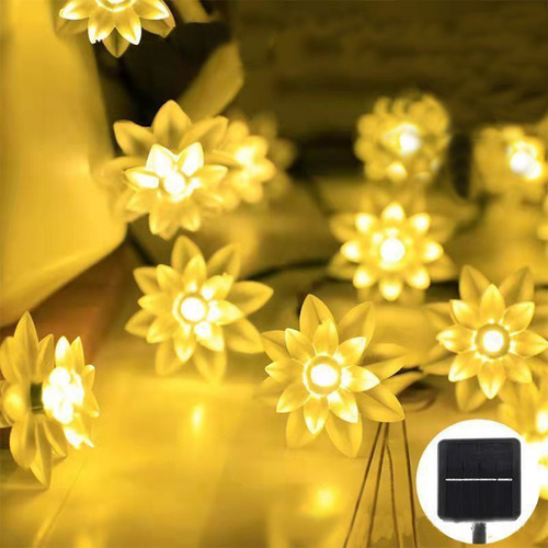 Guirnalda De Luces Led Solares Con Forma De Flor Para Exteri