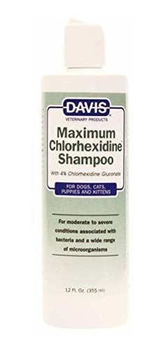 Davis Maximum Chlorhexidine Pet Champú, 12 Oz