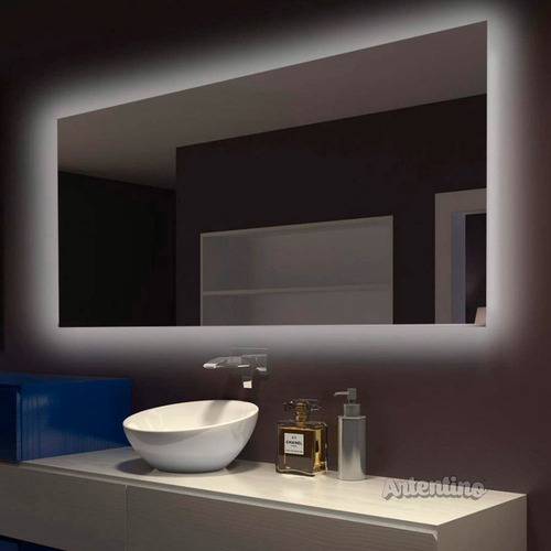 Lampara Luz Led Pared Espejo Baño 80x60 Rectangular Moderno