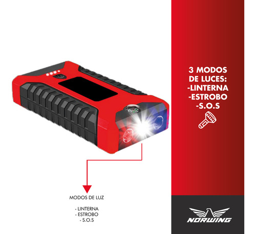 Kit Arrancador Bateria Portatil Usb Auto Con Valija