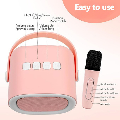 Micrófono Inalámbrico Led Con Altavoz Bluetooth Portátil Mi