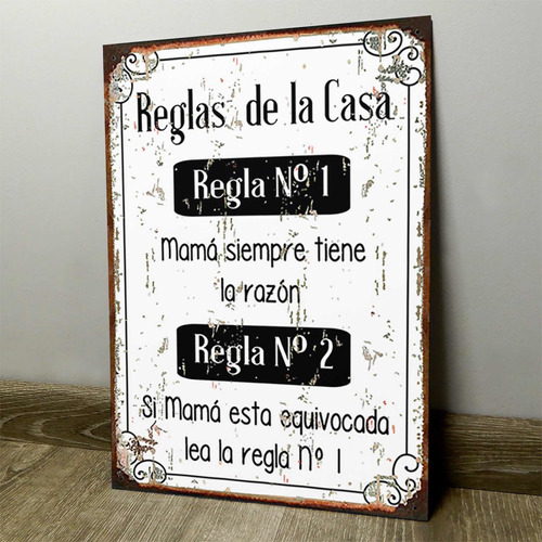 Cartel Chapa Vintage Barbacoa Deco