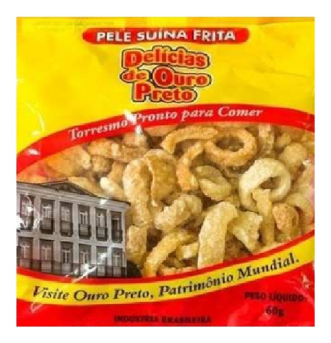 Pururuca Delicia De Ouro Preto Torresmo Salgado Sem GlĂșten 60 G Pacote X 10 U