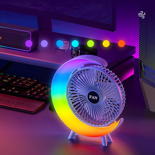 Ventilador De Escritorio Recargable Usb Z Colorful Running L