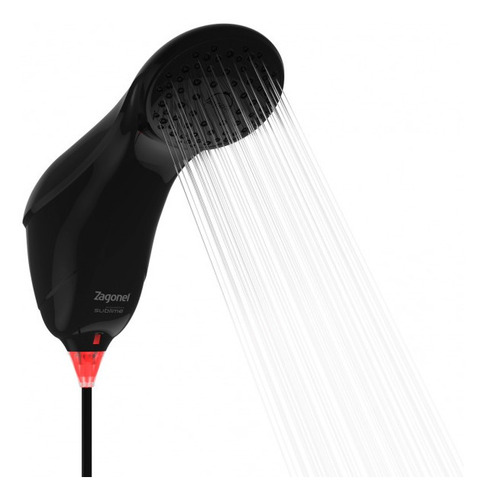 Chuveiro elétrico de parede Zagonel Sublime preto 7500W 220V