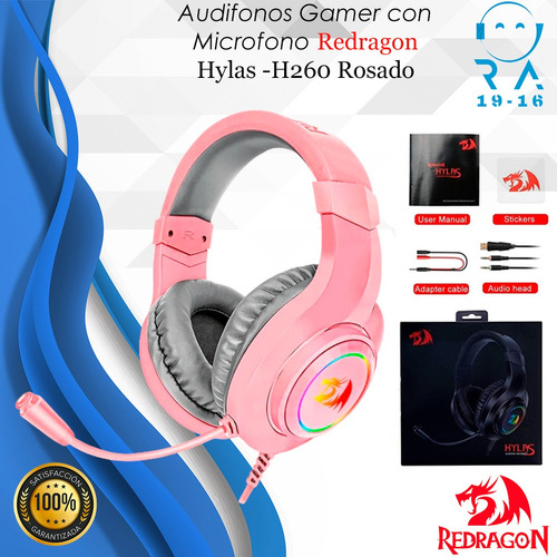  Audifonos Hylas Gamer Redragon  H260w-rgb