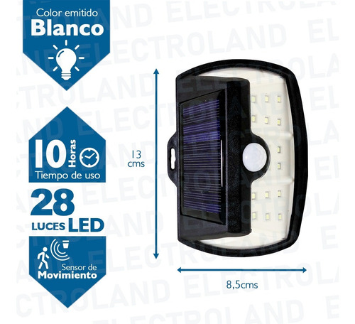 Imagen 2 de 10 de Reflector Luz Led Panel Solar Sensor Movimiento Ip66