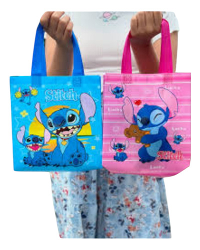 30 Bolsa Dulceros Fiesta Lilo Y Stitch Recuerdo Cumpleaños Rosa / Azuk Stitch