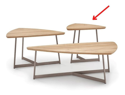 Mesa Lateral En Madera Y Metal - He9034