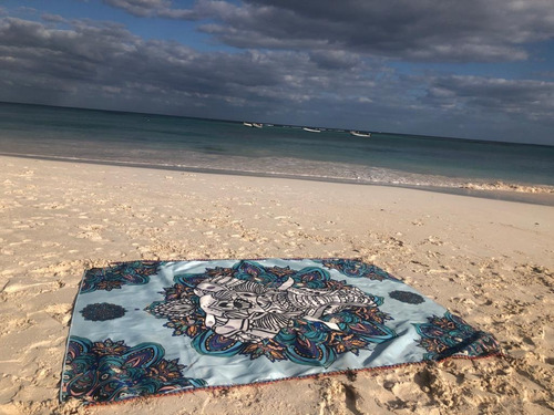 Imagen 2 de 9 de Manta Lona Playa Grande Impermeable C/ Correa Naturalpillow