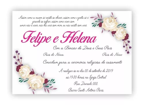 Convite Casamento Civil Floral Convite De Casamento