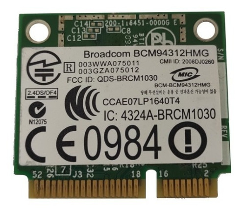 Placa De Rede Broadcom Bcm94312hmg Dell Inspiron 15