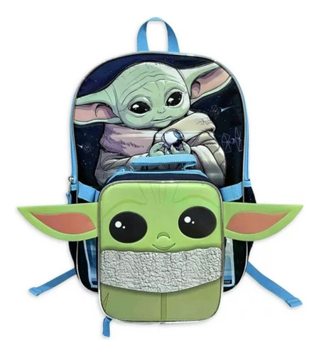 Mochila Star Wars Baby Yoda Para Niños Con Lonchera *sk