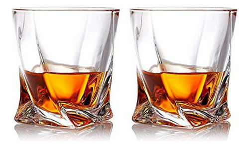 Juego De 2 Vasos De Whisky Gmark Twist Design De 10 Oz, Con 