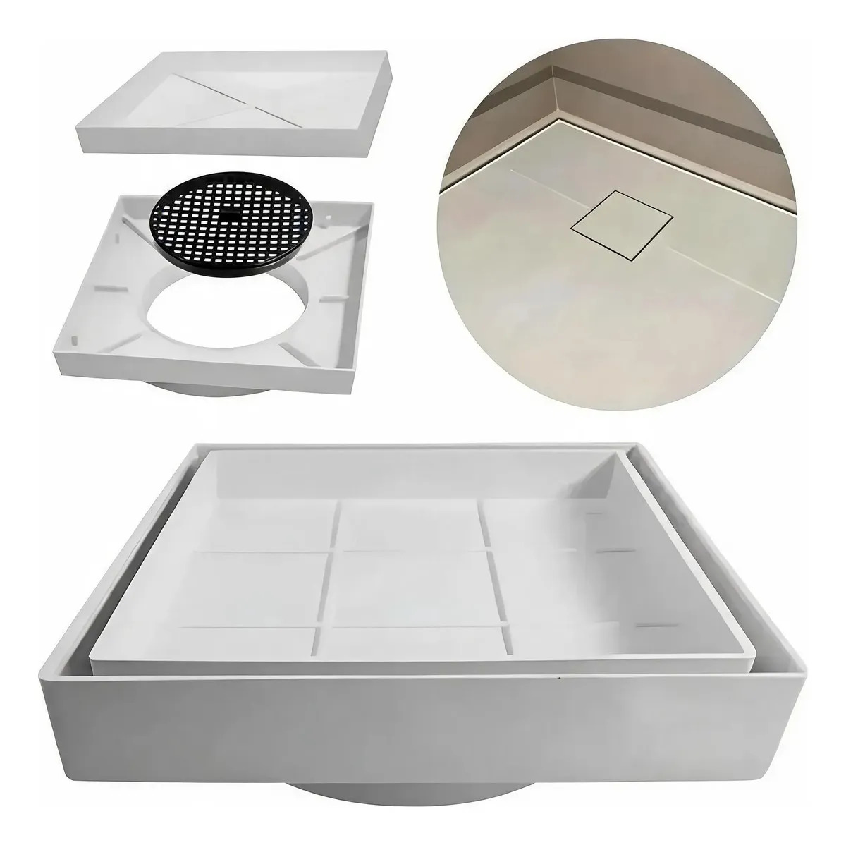 Ralo 15x15cm Oculto Seca Piso/porcelanato Invisível Grelha